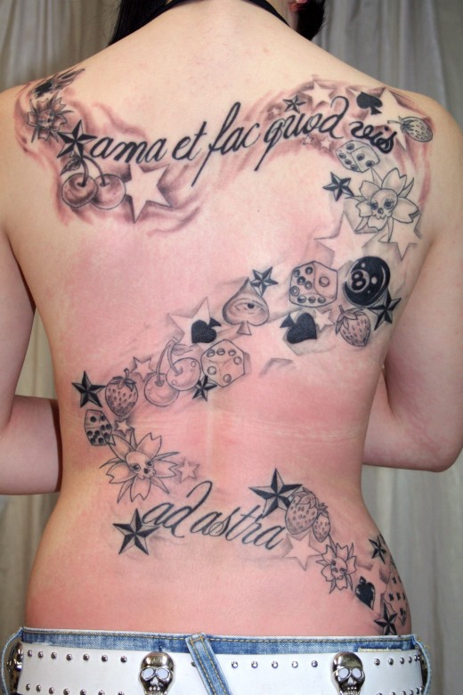 Beautiful Back Tattoo Design For Female