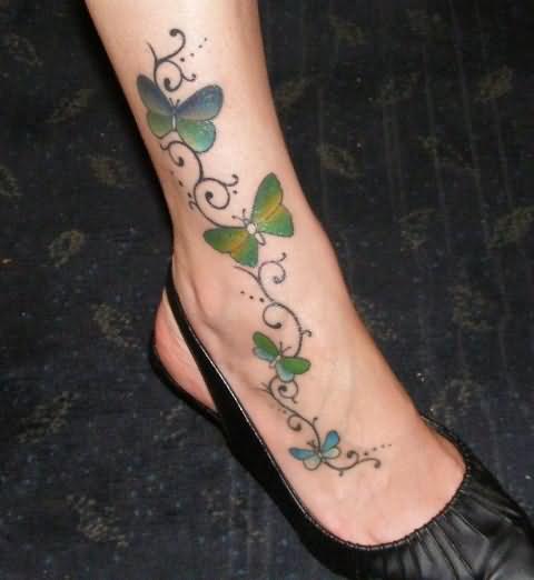 Butterfly ankle tattoos