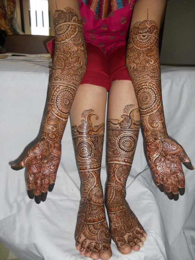 Indian Pakistani mehndi design for hands and feet 2015