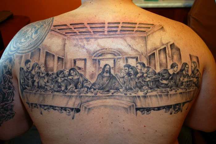 Men back christian tattoo ideas