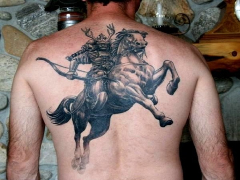 Men tattoos brave samurai back tattoo ideas for cross