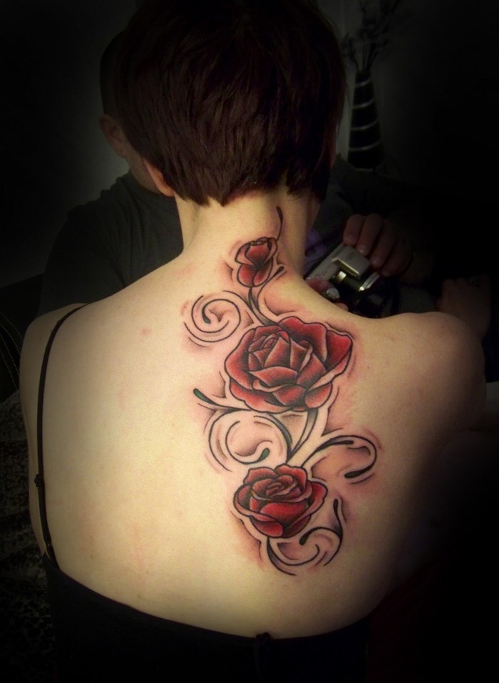 Tattoo Beautiful Rose Design Tattoo For Female Back 2015