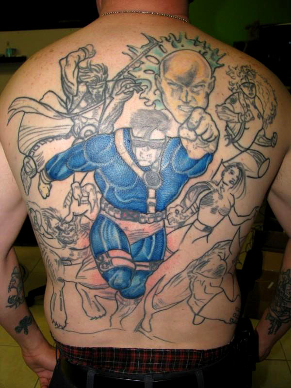 The x-men back tattoo
