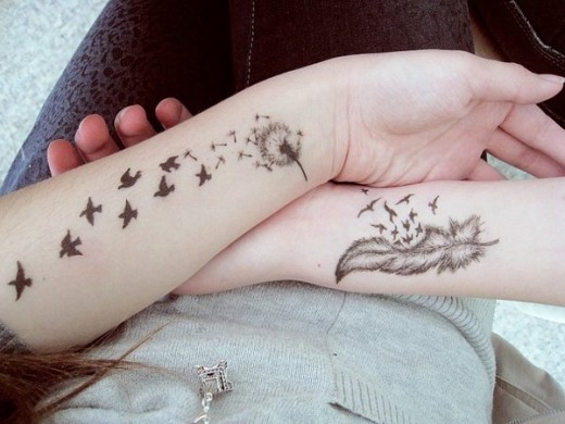 Inner arm bird tattoo ideas for young girl