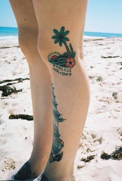 Popular leg female tattoo 2015