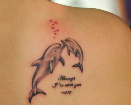 Best Dolphin back Tattoo Design