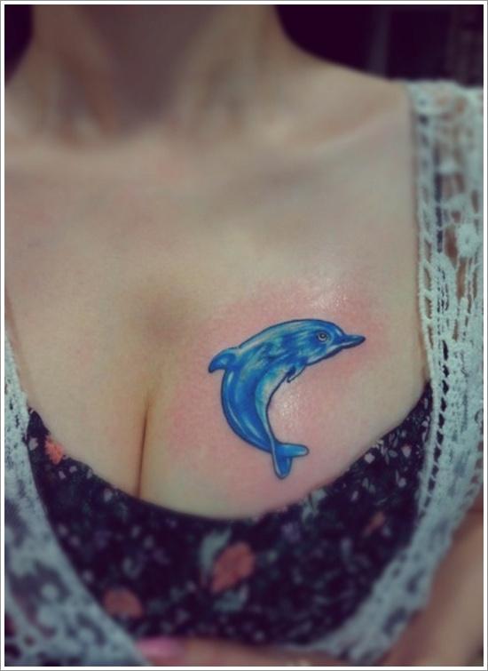 Blue dolphin tattoo design 2015