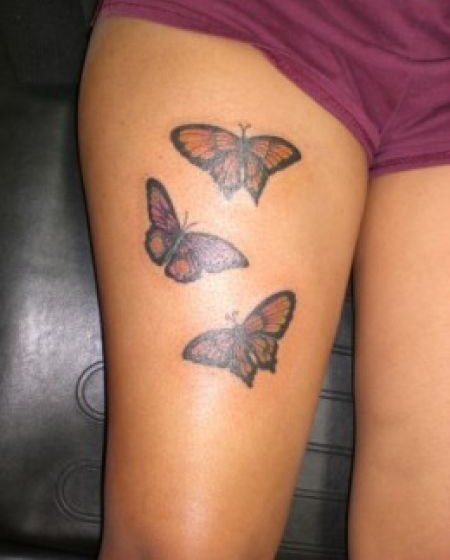 Butterfly thigh Tattoos 2015