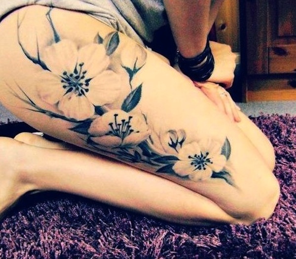 Cool girl thigh tattoo ideas 2015