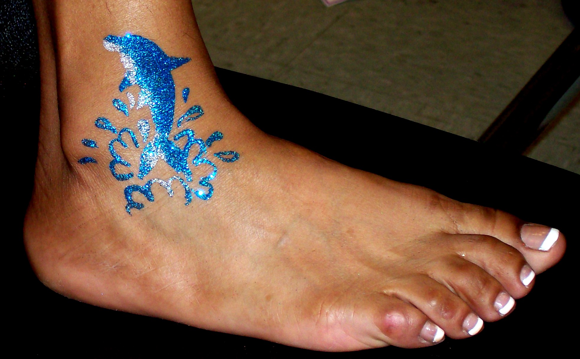 Dolphin tattoo design on ankle for women 2015