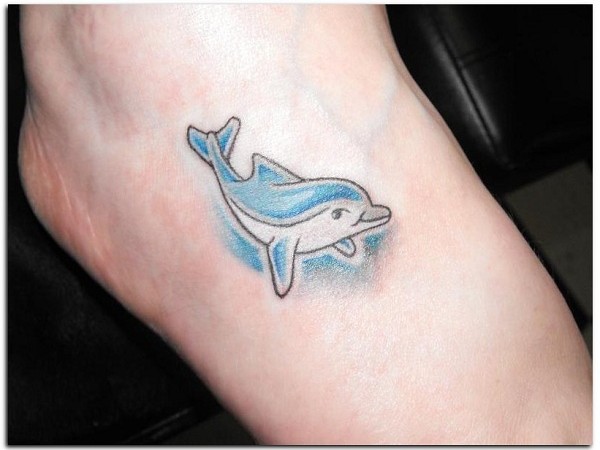 Dolphin tattoo designs on foot