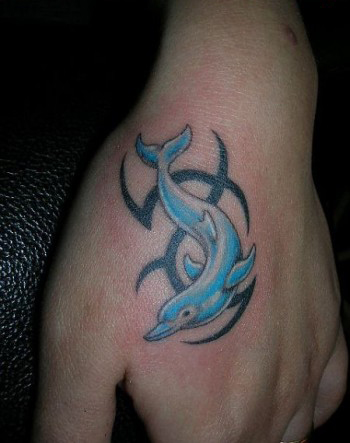 Dolphin tattoo designs on hand
