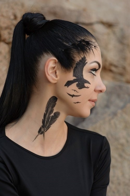Face tattoo for girl
