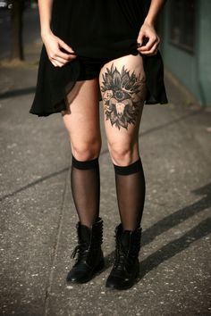 Flower thigh tattoo ideas 2015
