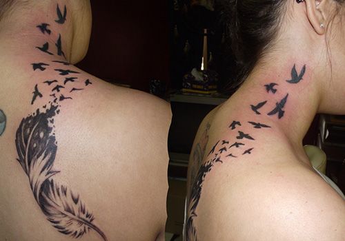 Lovely Neck  Dove Tattoos For Men And Women