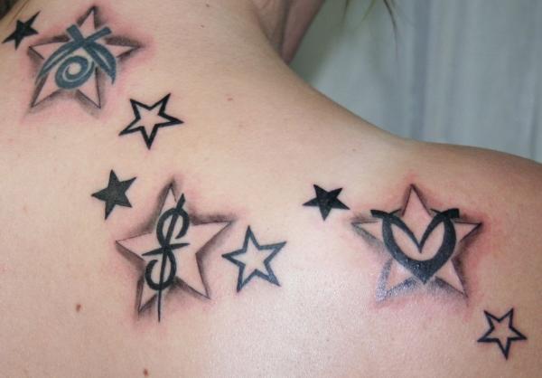 More stars letter tattoo