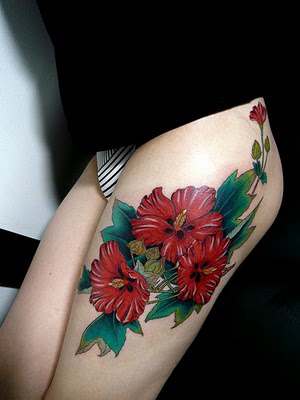 Thigh flower tattoo ideas women 2015