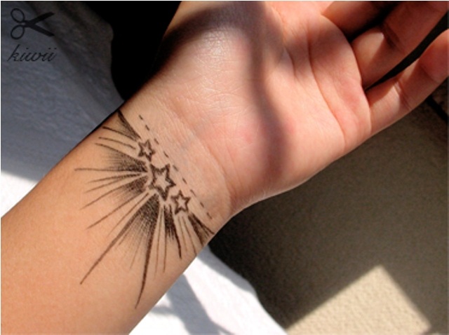 Three- tar-Tattoo on Wrist for Women