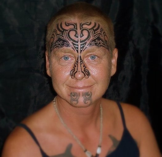 Face tattoo tribal