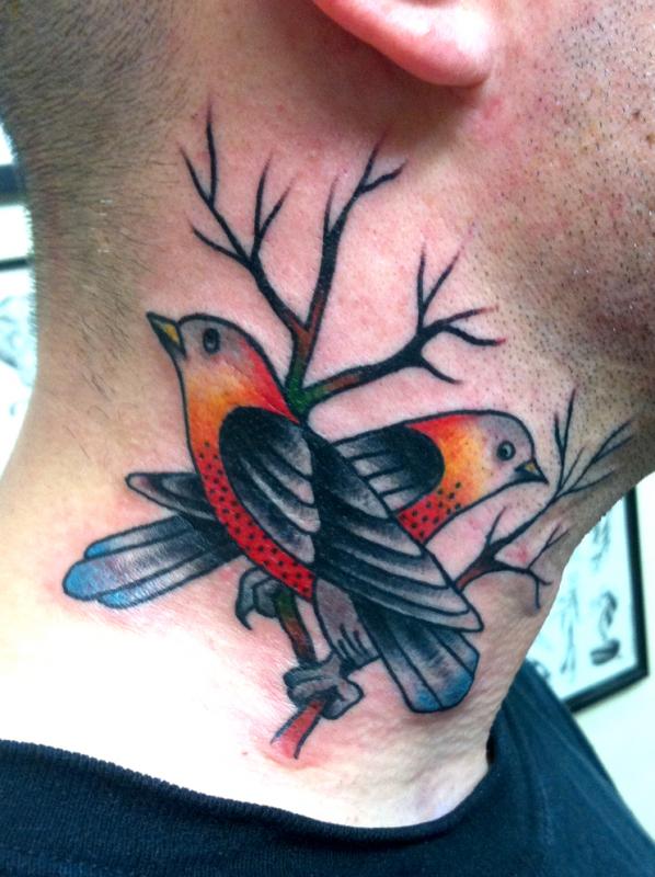 Amazing-Bird-Tattoo-on-Neck