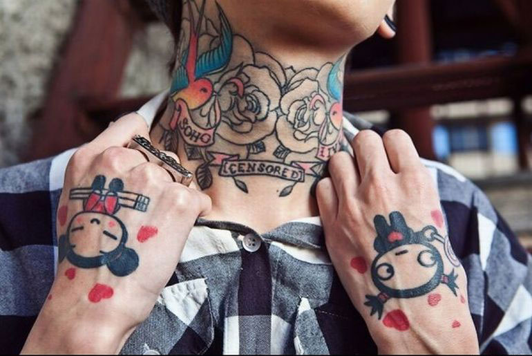 Attractive Neck Tattoos