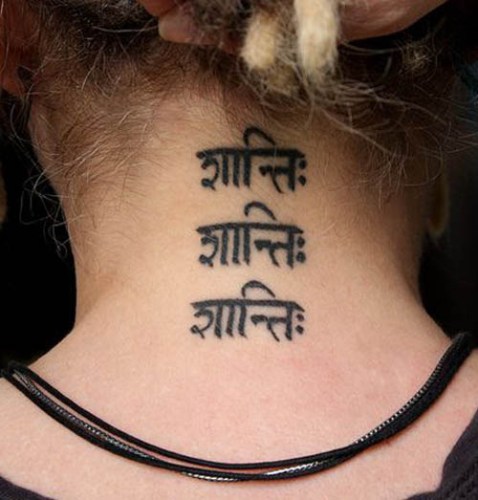 Peace-in-Sanskrit-Neck-Tattoo-2016